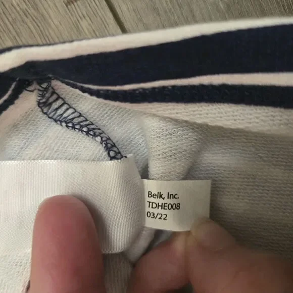 NWT Crown & Ivy Kids 3T Navy Half Zip Pullover Striped Cotton Blend Long Sleeve - Picture 7 of 8